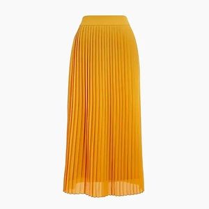 JCrew Mustard Pleated Midi Skirt